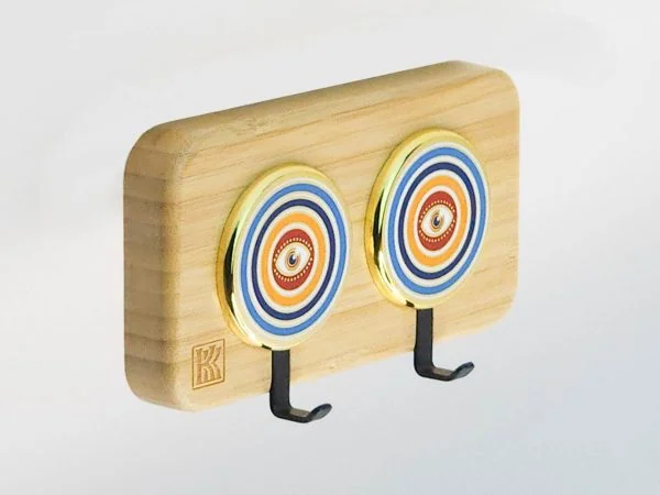 Eye Accent – Bamboo 2‑Hook Key Hooks / Key Wall Hooks | KK HOOK