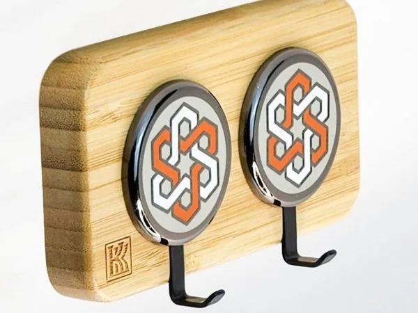 Star Accent Black – Bamboo 2‑Hook Entryway Wall Hook | KK HOOK