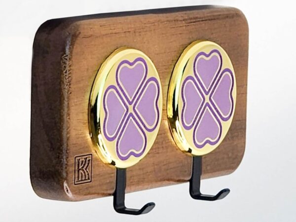 Clover Accent Purple – Acacia 2‑Hook Entryway Wall Hook | KK HOOK