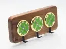 Clover Accent Green – Acacia 3‑Hook Decorative Wall Hook | KK HOOK