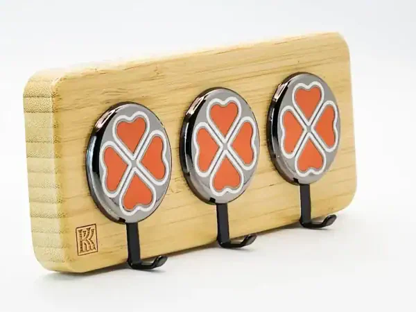 Clover Accent Black – Bamboo 3‑Hook Decorative Wall Hook | KK HOOK