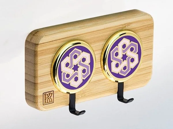 Star Accent Purple – Bamboo 2‑Hook Wall Hanging Decoration | KK HOOK