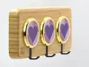 Heart Accent Purple – Bamboo 3‑Hook Decorative Wall Hook | KK HOOK
