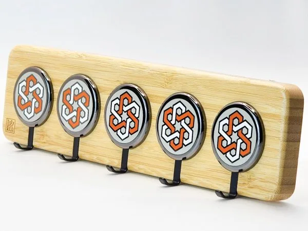 Star Accent Black – Bamboo 5‑Hook Decorative Wall Hook | KK HOOK