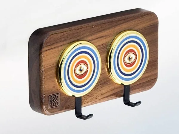 Eye Accent – Acacia 2‑Hook Key Hooks / Key Wall Hooks | KK HOOK