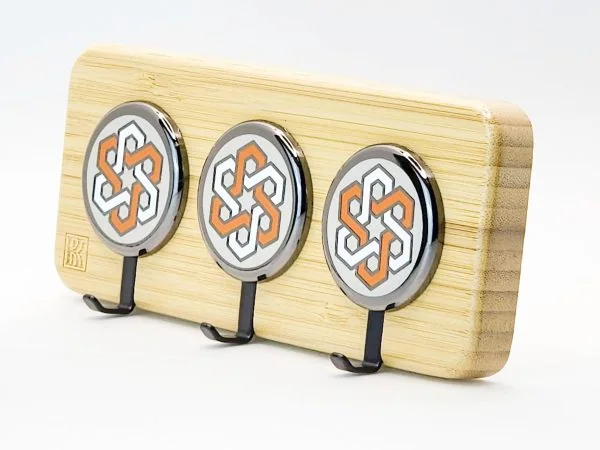 Star Accent Black – Bamboo 3‑Hook Wooden Wall Hook | KK HOOK