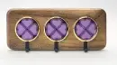 Clover Accent Purple – Acacia 3‑Hook Wooden Wall Hook | KK HOOK