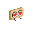 wooden key holder wall mount with heart accents