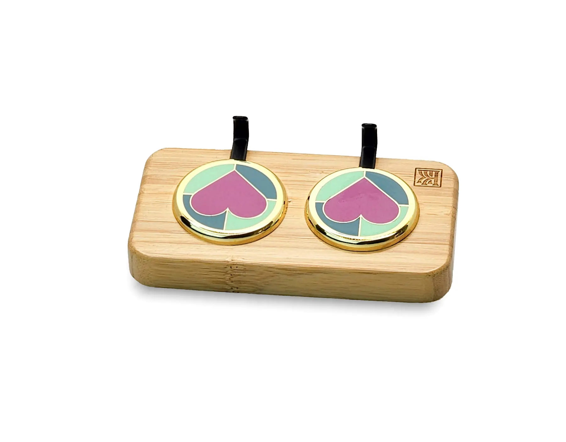 wooden key holder wall mount with heart accents