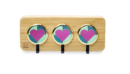 wooden key holder wall mount with heart accents
