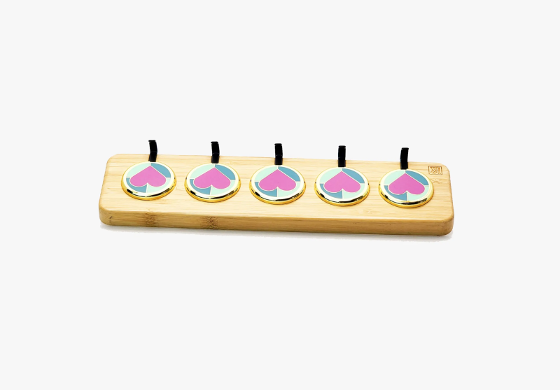 wooden key holder wall mount with heart accents