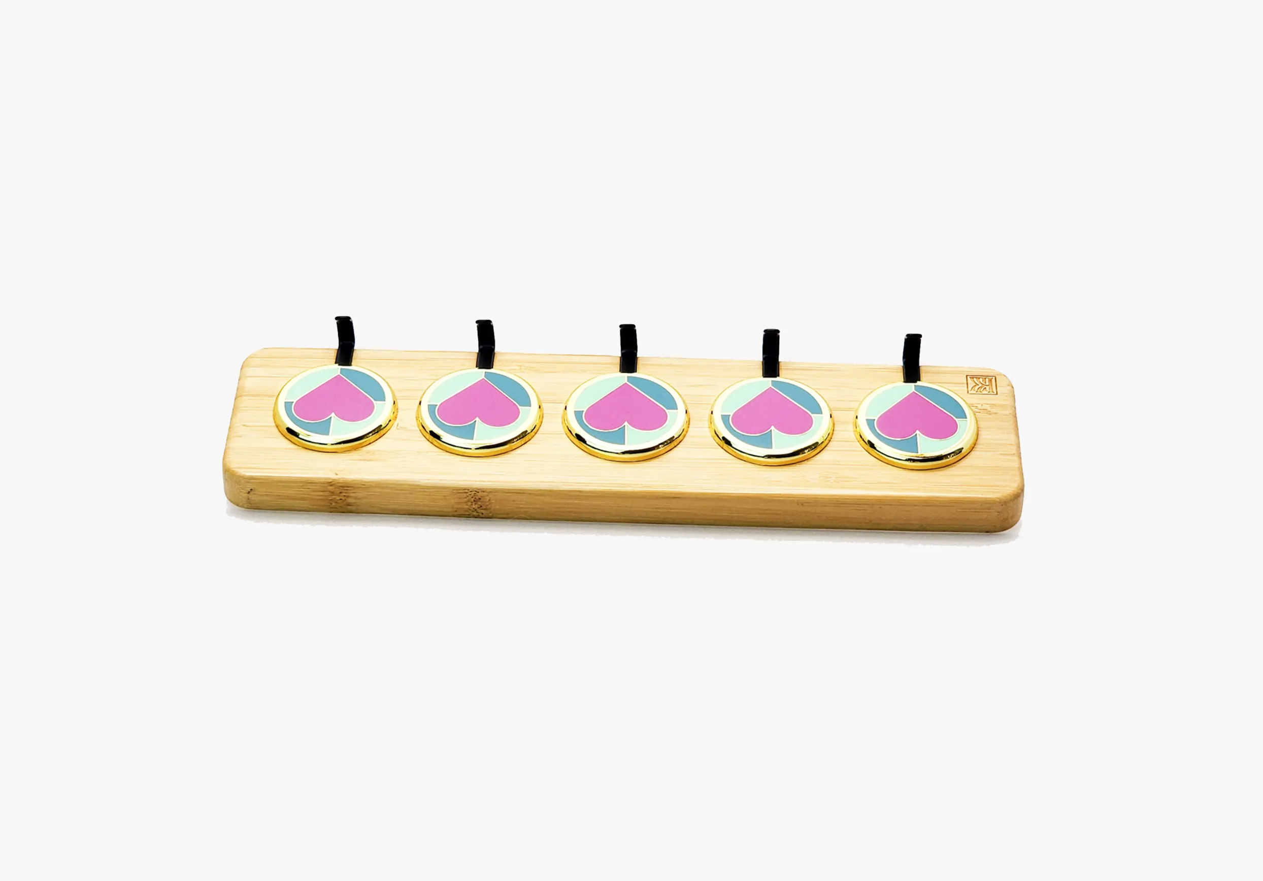 wooden key holder wall mount with heart accents