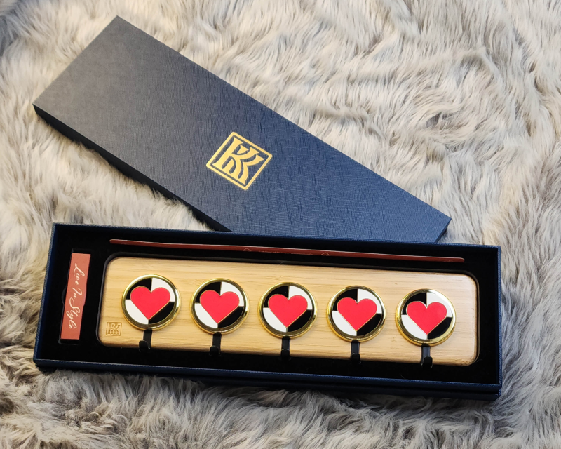 wooden key holder wall mount with heart accents