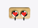 wooden key holder wall mount with heart accents